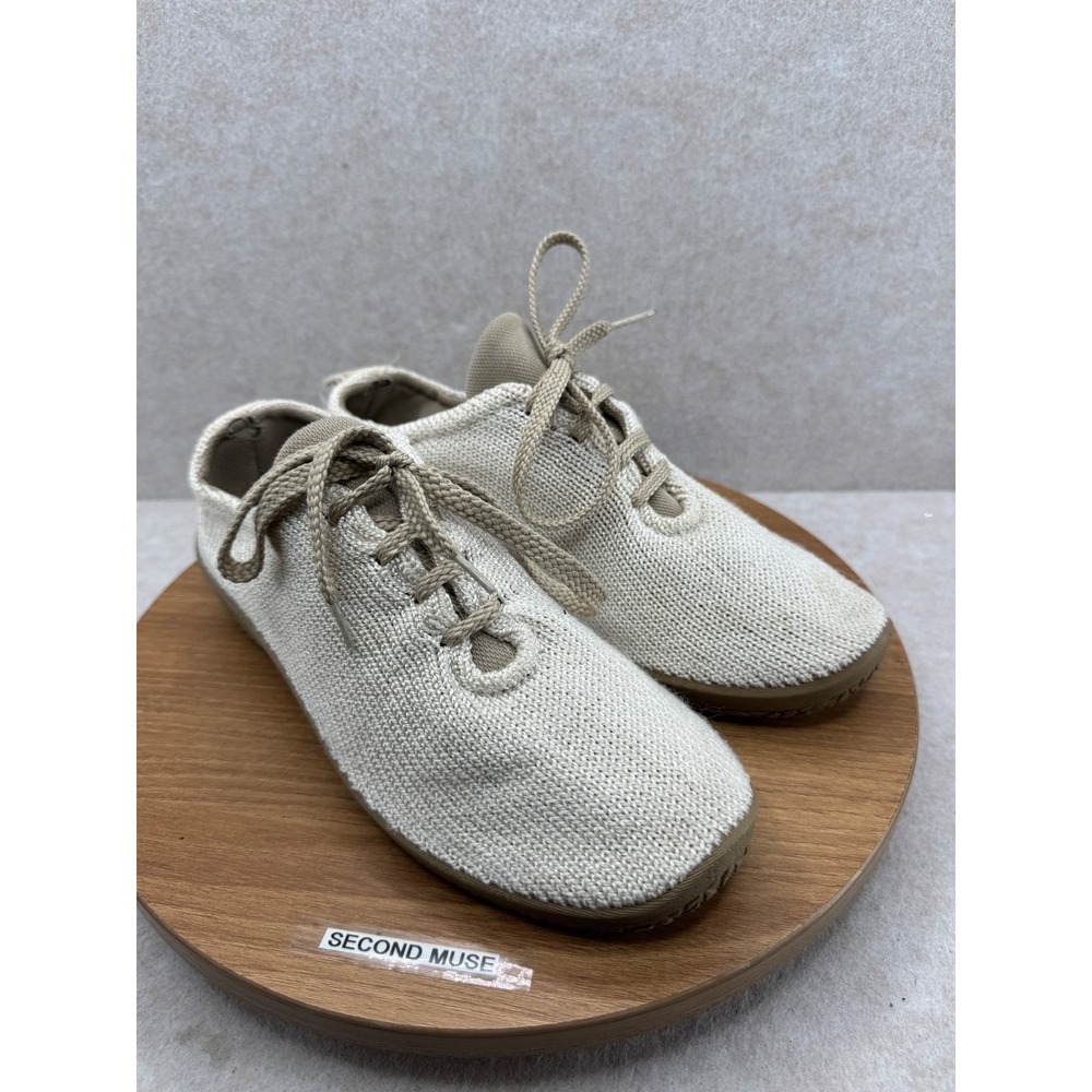 Arcopedico Knit Platform Sneakers 39 Tan Off White Beige Comfort Walking Shoes